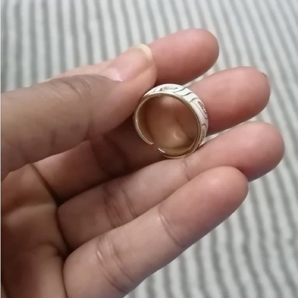 Anthro Gold Silver Enamel Boho Ornament Wide Earri - Picture 7 of 14